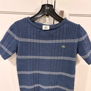 Lacoste Blue Ribbed Knit Sweater